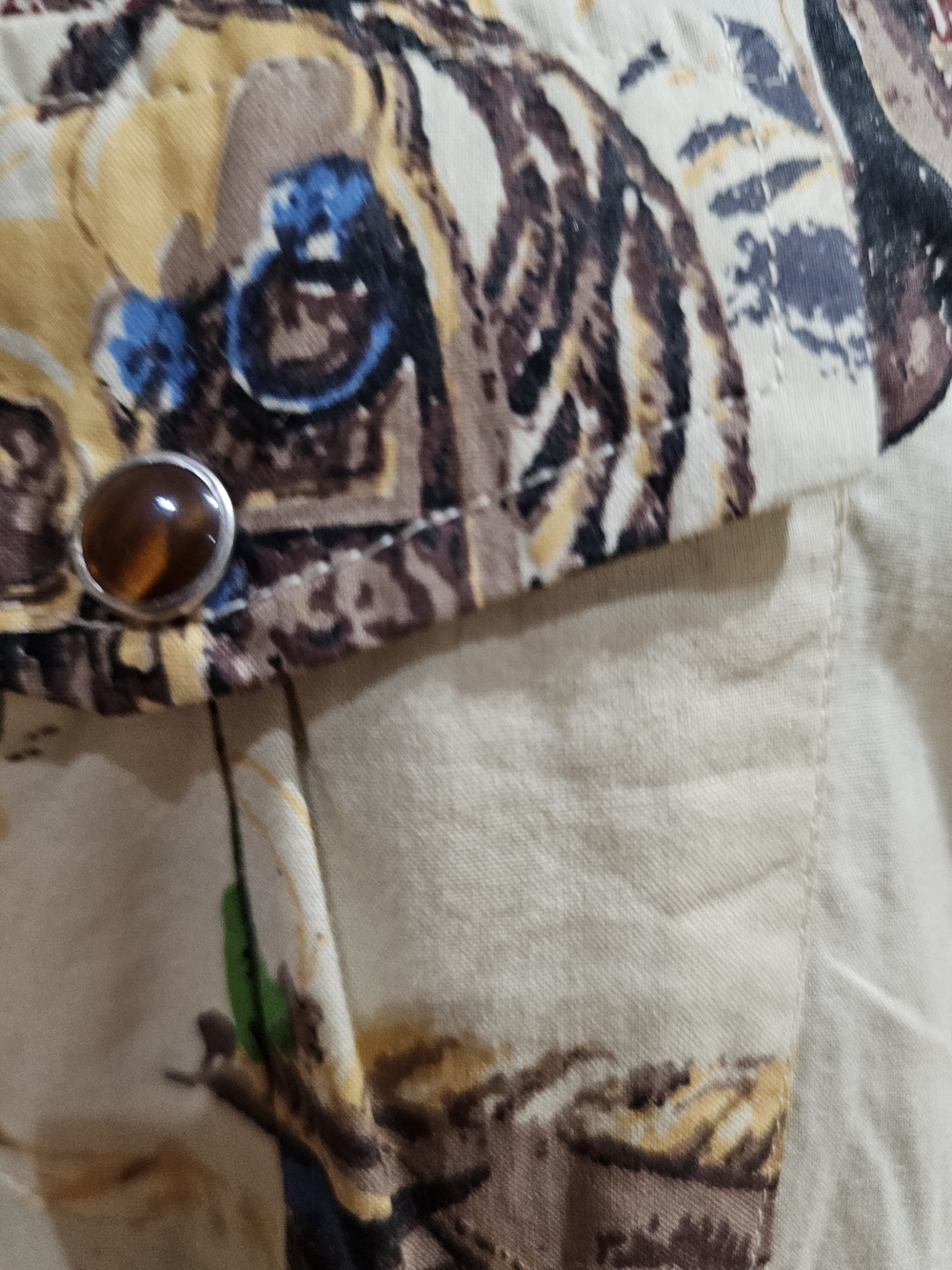 Tasha Polizzi Cream Western Print Button-up With Pockets Tunic - Picture 4 of 9